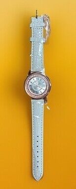 Fashion Geneva Women Leather Band Stainless Steel Quartz Analog Wrist Watch